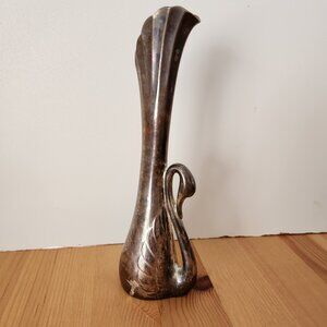 Vintage Silver Plated Swan Bud Vase